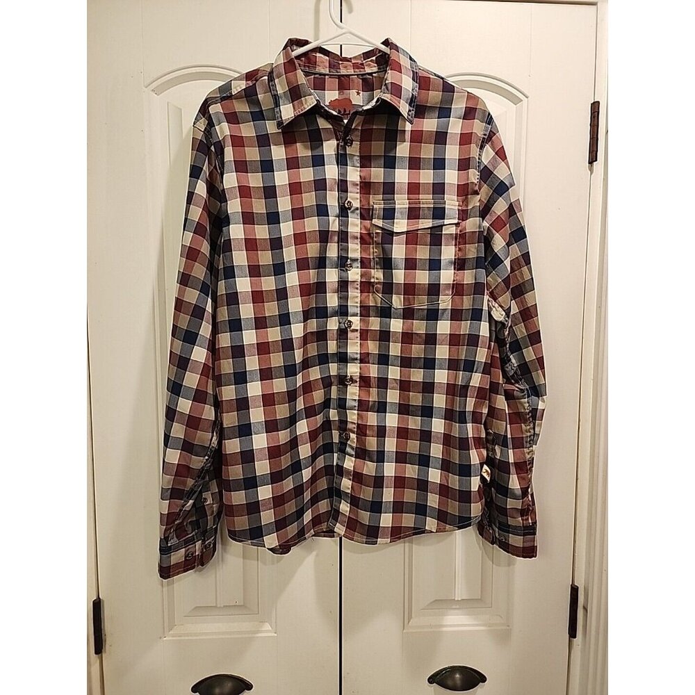 DAKOTA GRIZZLY SHIRT MEN SZ. M WINDOW PANE CHECK PLAID  LONG SLEEVE LIGHTWEIGHT